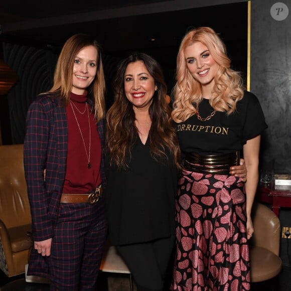 Maria Bravo, Ashley James, Charlotte De Carle lors du dîner "Global Gift Celebration" à Londres, le 26 février 2018.