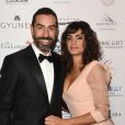 Robert Pires et sa femme Jessica Lemarie - Les célébrités posent lors du photocall de la soirée Global Gift à Londres le 18 novembre 2017.