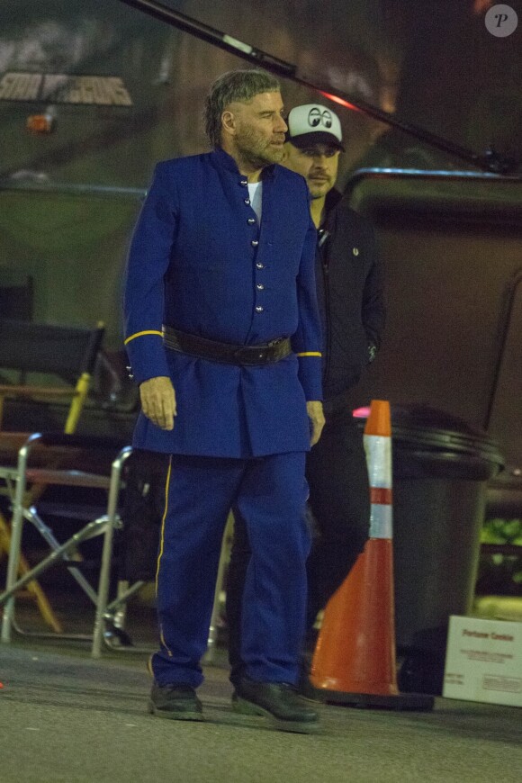 Exclusif - John Travolta sur le tournage du film "Moose" à Birmingham en Alabama le 26 février 2018.