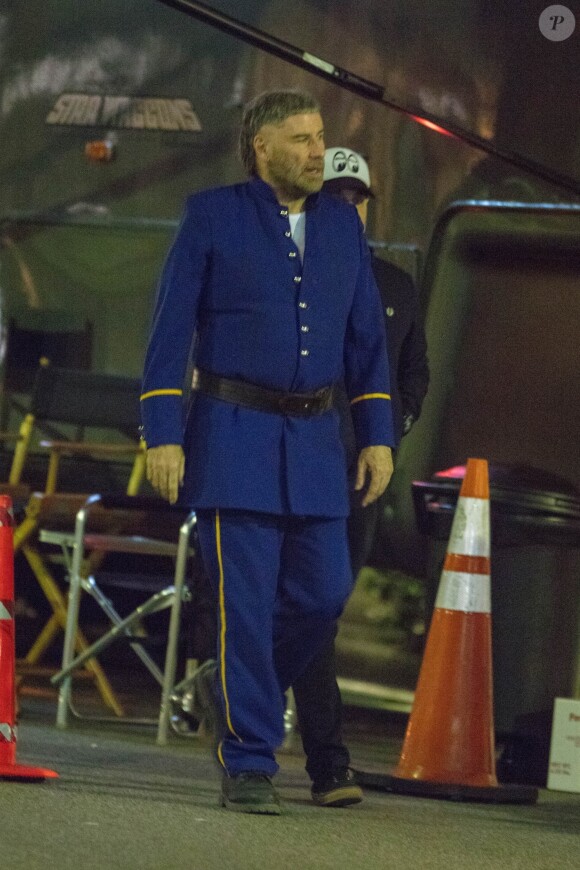 Exclusif - John Travolta sur le tournage du film "Moose" à Birmingham en Alabama le 26 février 2018.