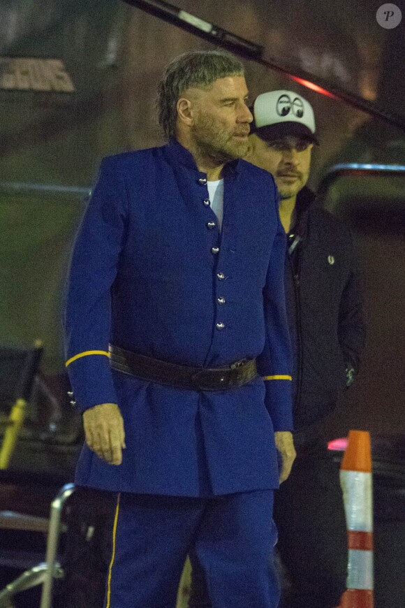 Exclusif - John Travolta sur le tournage du film "Moose" à Birmingham en Alabama le 26 février 2018.