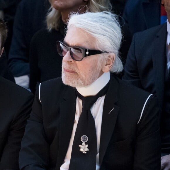Karl Lagerfeld à Paris, le 20 janvier 2018. © Olivier Borde/Bestimage