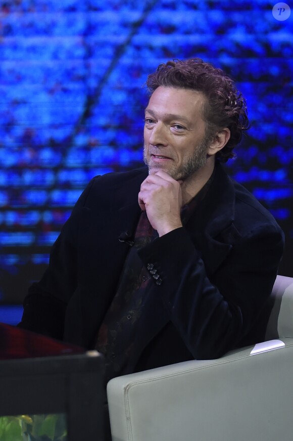 Vincent Cassel sur le plateau de l'émission TV "Che tempo che fa" à Milan. Le 19 novembre 2017