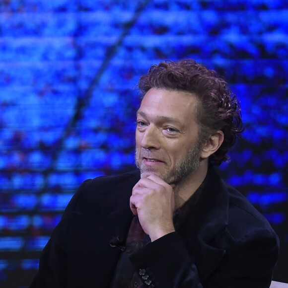 Vincent Cassel sur le plateau de l'émission TV "Che tempo che fa" à Milan. Le 19 novembre 2017