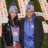 Chanel Iman et son fiancé Sterling Shepard assistent au lancement de la nouvelle collection 'New Era' dans le magasin Macy's Herald Square à New York, le 12 décembre 2017.