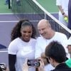 Serena Williams et Dr Phil lors d'un tournoi de tennis caritatif pour la 14e édition annuelle du "Desert Smash 2018" à La Quinta en Californie, le 6 mars 2018.