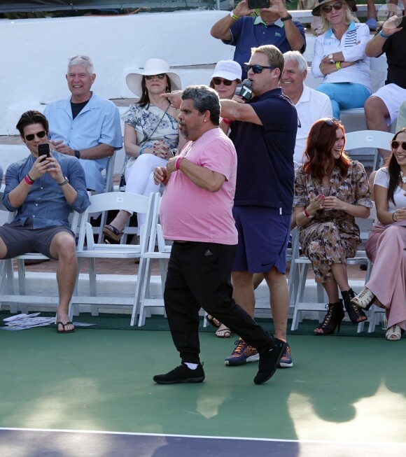 Luis Guzman lors d'un tournoi de tennis caritatif pour la 14e édition annuelle du "Desert Smash 2018" à La Quinta en Californie, le 6 mars 2018.