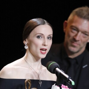Vincent Cassel et Svetlana Zakharova lors des Prix internationaux de musique ''BraVo'' au théâtre Bolshoi à Moscou, Russie, le 11 mars 2018.