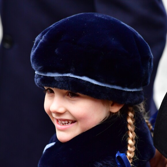 La princesse Victoria, accompagnée par son mari le prince Daniel et leur fille la princesse Estelle, célébrait le 12 mars 2018 avec le public la saint Victoria dans la cour intérieur du palais royal Drottningholm, à Stockholm.