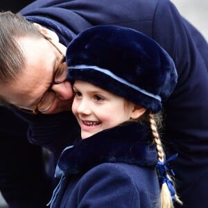 La princesse Victoria, accompagnée par son mari le prince Daniel et leur fille la princesse Estelle, célébrait le 12 mars 2018 avec le public la saint Victoria dans la cour intérieur du palais royal Drottningholm, à Stockholm.