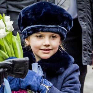 La princesse Victoria, accompagnée par son mari le prince Daniel et leur fille la princesse Estelle, célébrait le 12 mars 2018 avec le public la saint Victoria dans la cour intérieur du palais royal Drottningholm, à Stockholm.