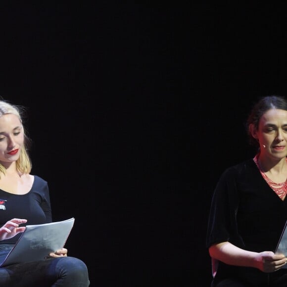 Juliette Arnaud, Chloé Jouannet et Delphine Horvilleur - Représentation de la pièce "Les Monologues du Vagin" au théâtre le Comédia à Paris le 12 mars 2018. © Guirec Coadic/Bestimage