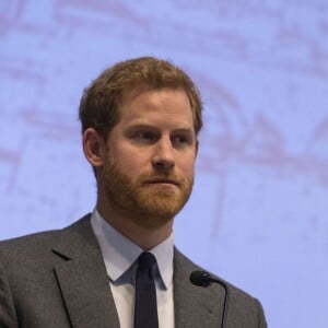 Le prince Harry a prononcé un discours lors de la conférence annuelle "Veterans Mental Health" au King's College à Londres le 15 mars 2018