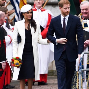 Meghan Markle participait le 12 mars 2018 avec Harry et la famille royale britannique à la célébration du Commonwealth Day en l'abbaye de Westminster.