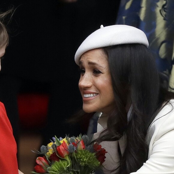 Meghan Markle participait le 12 mars 2018 avec Harry et la famille royale britannique à la célébration du Commonwealth Day en l'abbaye de Westminster.