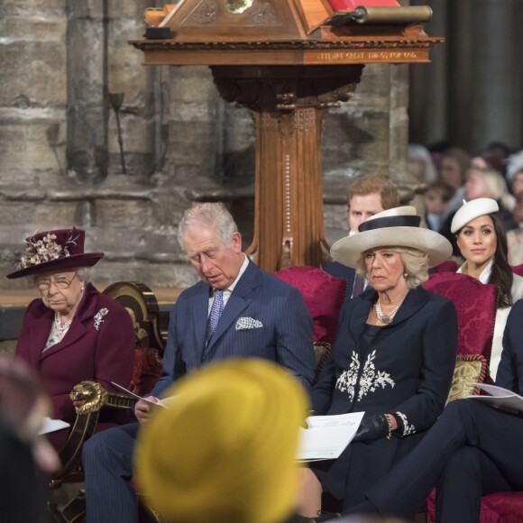 Meghan Markle participait le 12 mars 2018 avec Harry et la famille royale britannique à la célébration du Commonwealth Day en l'abbaye de Westminster.