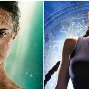 Affiches des films "Tomb Raider" : à gauche le reboot avec Alicia Vikander sorti en mars 2018, à droite le film original sorti en juin 2001