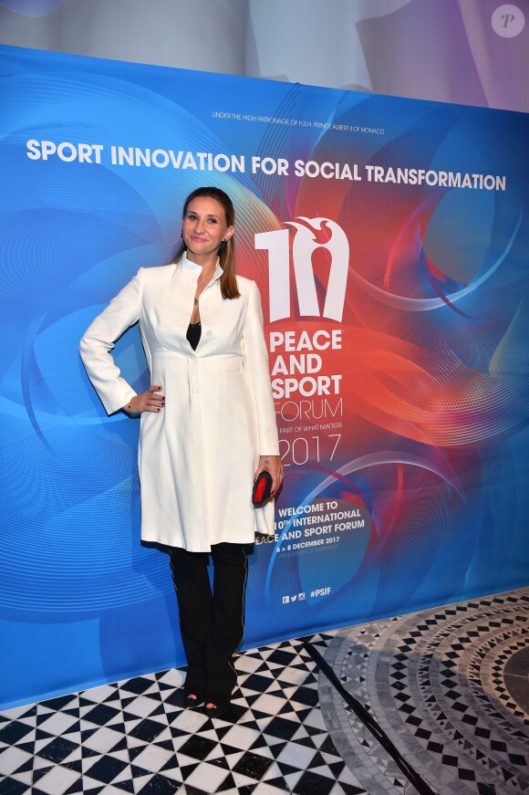 Tatiana Golovin, la joueuse de tennis française d'origine russe, durant la soirée de gala du 10ème Forum international de Peace and Sport au Sporting à Monaco le 7 décembre 2017. © Bruno Bebert/Bestimage