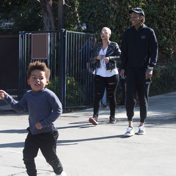 Amber Rose et son ex mari Wiz Khalifa emmènent leur fils Sebastian à une fête de Thanksgiving à Studio City, le 23 novembre 2016