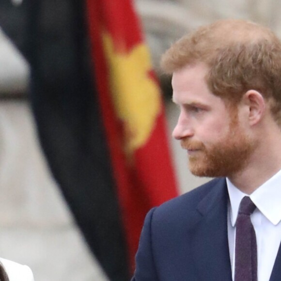Le prince Harry et sa fiancée Meghan Markle lors du Commonwealth Day en l'abbaye de Westminster à Londres le 12 mars 2018