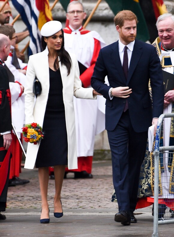 Le prince Harry et sa fiancée Meghan Markle lors du Commonwealth Day en l'abbaye de Westminster à Londres le 12 mars 2018