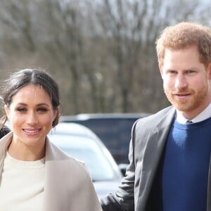 Le prince Harry et Meghan Markle en visite à Belfast en Irlande du Nord le 23 mars 2018, à l'Eikon Centre pour un événement consacré à la 2e année d'Amazing the Space, initiative de pacification lancée par le prince en septembre 2017.