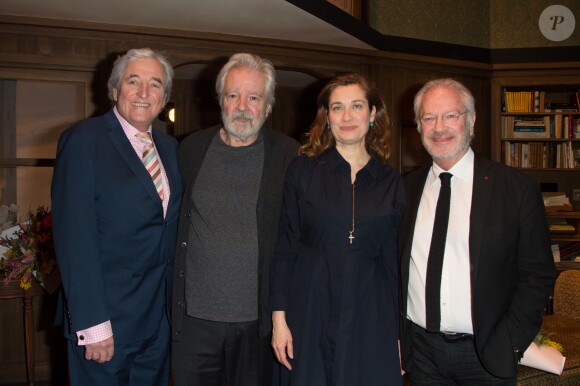 Semi-exclusif - Jean-Loup Dabadie, Pierre Arditi, Emmanuelle Devos et Bernard Murat - Générale de la pièce "Quelque part dans cette vie" au théâtre Edouard VII à Paris le 12 février 2018. © Coadic Guirec-Pierre Perusseau/Bestimage