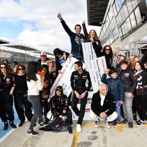 Exclusif - Karole Rocher, Agnès Boulard (Mademoiselle Agnès), Emma De Caunes, Sarah Lavoine, Samar Seraqui de Buttafoco, Laurie Cholewa,Xavier Pompidou, Marie-Ange Casta, Aïda Touihri - Course "Talon Pointe by Abarth" au circuit Bugatti du Mans les 24 et 25 mars 2018.