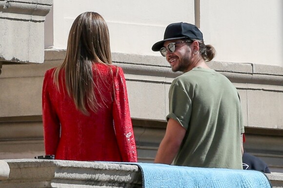 Heidi Klum et Tom Kaulitz (les amis proches se voient régulièrement depuis quelques temps, la rumeur dit qu'il serait peut-être en couple...) - Le jury de 'America's Got Talent' en pleine tournage à Los Angeles, le 25 mars 2018.