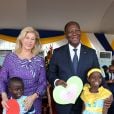 Exclusif - Alassane Ouattara (Président de la République de Côte d'Ivoire) et sa femme la Première Dame Dominique Ouattara - Inauguration de l'hôpital Mère-Enfant de Bingerville (une banlieue d'Abidjan) financé par la fondation "Children of Africa" en Côte d'Ivoire, le 16 mars 2018. Créée par Madame D. Ouattara, (aujourd’hui Première Dame de Côte d’Ivoire), la Fondation "Children of Africa" est une organisation non gouvernementale reconnue d’utilité publique. Son principal objectif est de prendre soin des enfants les plus démunis du continent africain, et de leur permettre d’accéder à de meilleures conditions de vie, grâce à des actions sociales constantes. La Fondation intervient dans les domaines de la santé, de l’éducation et du social en Côte d’Ivoire et dans 10 autres pays d’Afrique, dans lesquels elle subventionne des centres d’aide à l’enfance. © Dominique Jacovides/Bestimage For Germany call for price No web/No blog pour Belgique/Suisse Exclusive - People are attending the inauguration of the Mother-Child Hospital on March 16, 2018 in Bingerville, a suburb of Abidjan. The hospital was financed by an NGO Children of Africa of Ivorian First Lady D. Ouattara.16/03/2018 - Bingerville