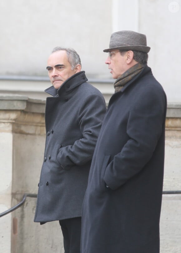 Thomas Chabrol - Obsèques de Stéphane Audran en l'église Saint-Roch à Paris. Le 3 avril 2018