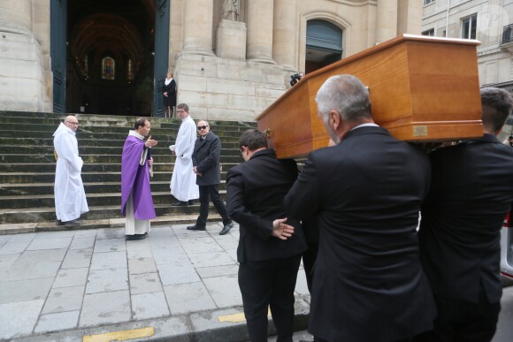 Thomas Chabrol - Obsèques de Stéphane Audran en l'église Saint-Roch à Paris. Le 3 avril 2018
