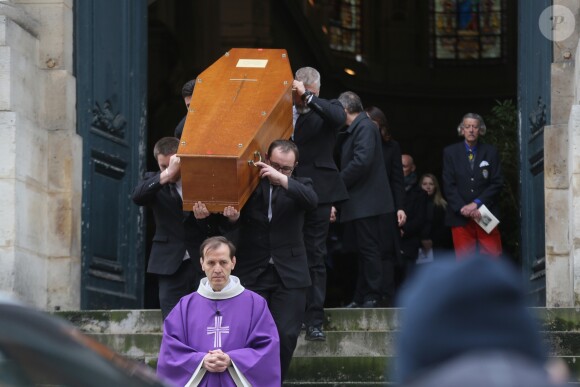 Illustration - Sorties des obsèques de Stéphane Audran en l'église Saint-Roch à Paris. Le 3 avril 2018