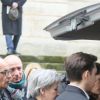 Thomas Chabrol - Sorties des obsèques de Stéphane Audran en l'église Saint-Roch à Paris. Le 3 avril 2018