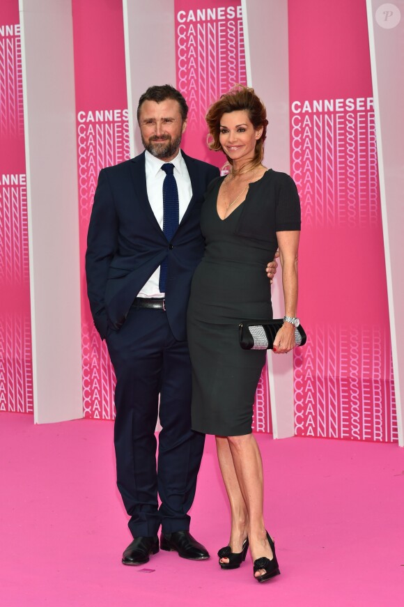 Alexandre Brasseur et Ingrid Chauvin, "stars de Demain nous appartient", sur le Pink Carpet lors du premier festival CanneSéries pour la présentation des séries "Killing Eve" et "When Heroes Fly", à Cannes, le 8 avril 2018.© Bruno Bebert/Bestimage