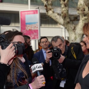 Ingrid Chauvin sur le Pink Carpet lors du premier festival CanneSéries pour la présentation des séries "Killing Eve" et "When Heroes Fly", à Cannes, le 8 avril 2018. © Rachid Bellak/Bestimage