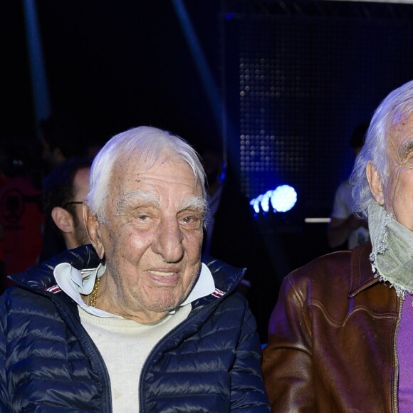 Charles Gérard et Jean-Paul Belmondo au match de boxe "La Conquête" Acte 4 Tony Yoka contre Cyril Léonet au Palais des sports de Paris le 7 avril 2018 (Victoire de Yoka par KO au 5e round) © Pierre Perusseau / Bestimage