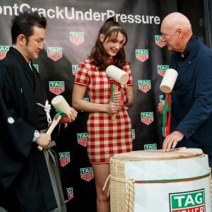 Bella Hadid, ambassadrice de TAG Heuer, assiste à la cérémonie d'ouverture d'une nouvelle boutique TAG Heuer dans le quartier de Ginza à Tokyo, Japon, le 9 avril 2018.