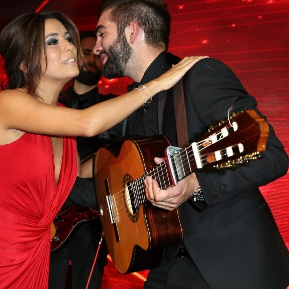 Exclusif - Eva Longoria et Kendji Girac - Dîner du Global Gift Gala, au profit de l'Unicef, France Frimousses de créateurs, The Global Gift Foundation et The Eva Longoria Foundation, au Four Seasons George V, le 25 mai 2015 à Paris.