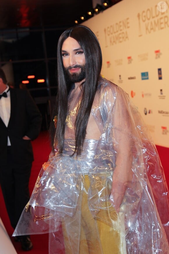 Conchita Wurst (Thomas Neuwirth) à la cérémonie de la "Caméra d'Or 2018" à Hambourg, le 22 février 2018.