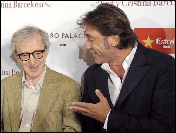 Javier Bardem et Woody Allen à Barcelone en septembre 2008.