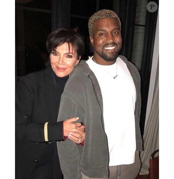 Kris Jenner et Kanye West à l'anniversaire de Kourtney Kardashian. Le 19 avril 2018.