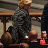 Hillary et Bill Clinton - Obsèques de Barbara Bush, à Houston, au Texas, le 21 avril 2018.