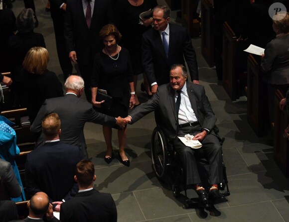 George H.W. Bush - Obsèques de Barbara Bush, à Houston, au Texas, le 21 avril 2018.