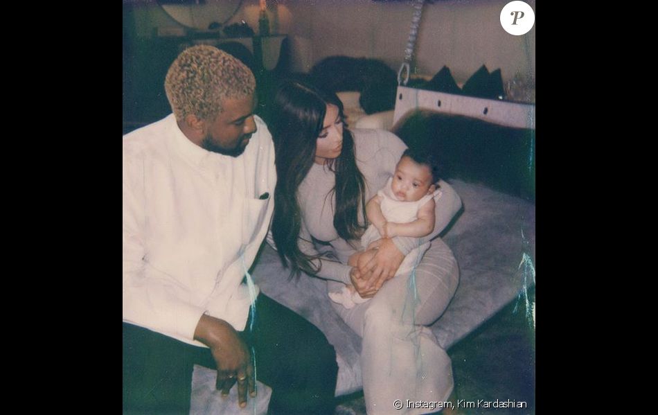 Kanye West, Kim Kardashian et leur fille Chicago. Avril 2018.