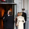 Le président américain Donald Trump, sa femme la Première dame Melania Trump, le président de la République française Emmanuel Macron et sa femme la Première dame Brigitte Macron (Trogneux) - Dîner en l'honneur du Président de la République Emmanuel Macron et de la première dame Brigitte Macron (Trogneux) à la Maison Blanche à Washington, le 24 avril 2018.