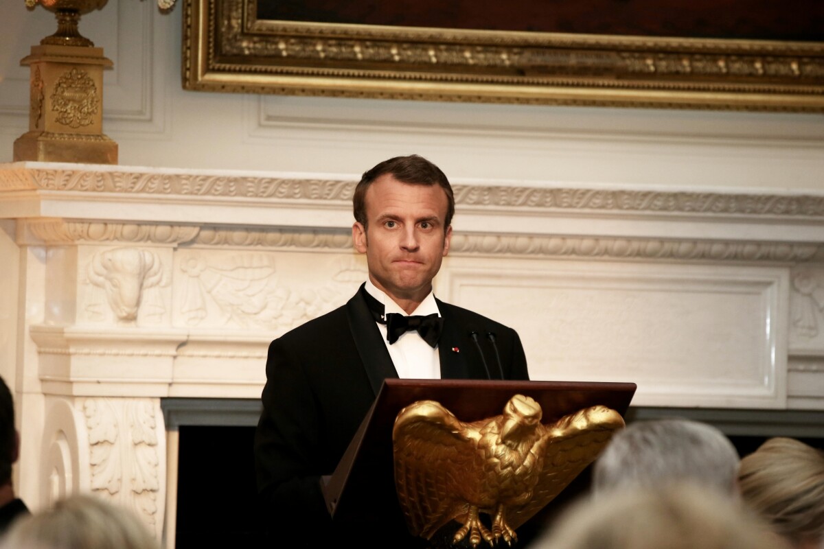 Photo : Le président de la République française Emmanuel Macron - Dîner ...
