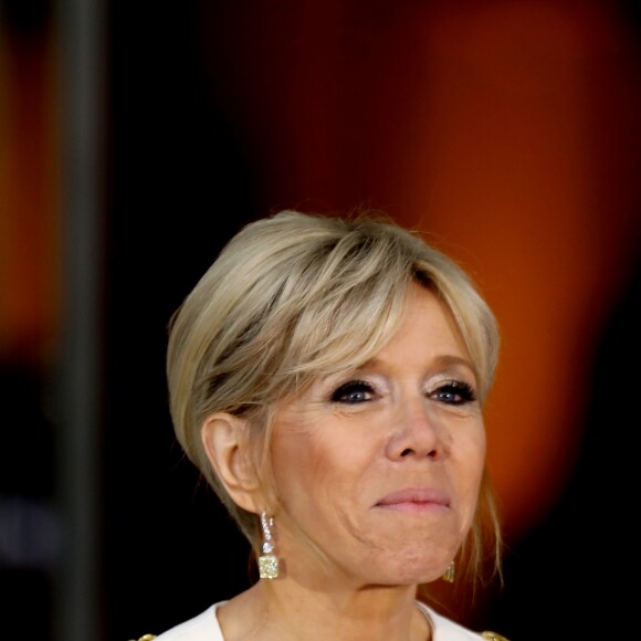 La première dame française Brigitte Macron (Trogneux) - Dîner en l'honneur du Président de la République Emmanuel Macron et de la première dame Brigitte Macron (Trogneux) à la Maison Blanche à Washington, le 24 avril 2018.