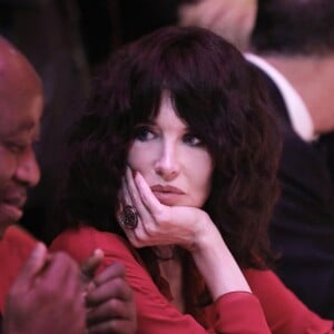 Exclusif - Daniel Kablan Duncan (premier ministre de la Côte d'Ivoire) et Isabelle Adjani (robe Giambattista Valli, bague Fadia Otte) - Dîner de gala à l'occasion du 20ème anniversaire de la fondation Children Of Africa au Palais des Congrès Sofitel Hôtel Ivoire à Abidjan, le 16 mars 2018. © Dominique Jacovides/Bestimage