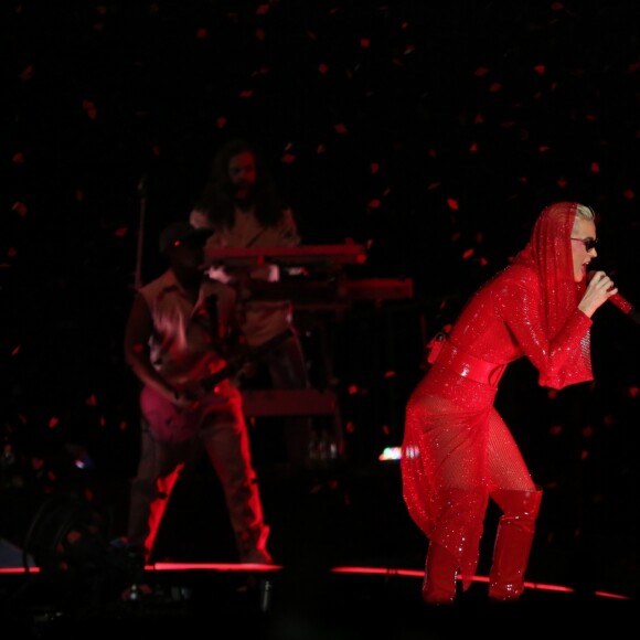 Katy Perry en concert à Rio de Janeiro le 18 mars 2018.